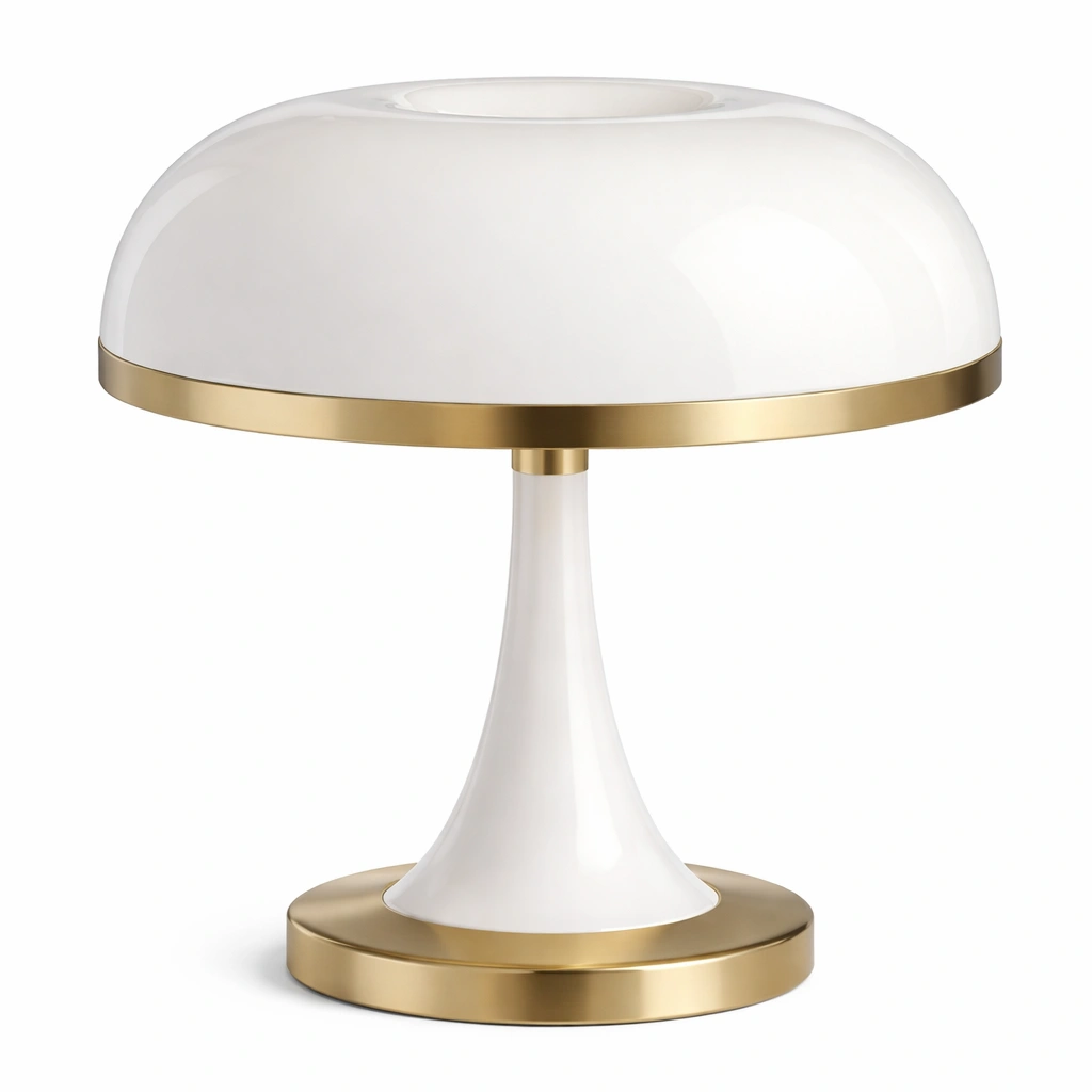Lampe de table blanche et doree-Lumvane