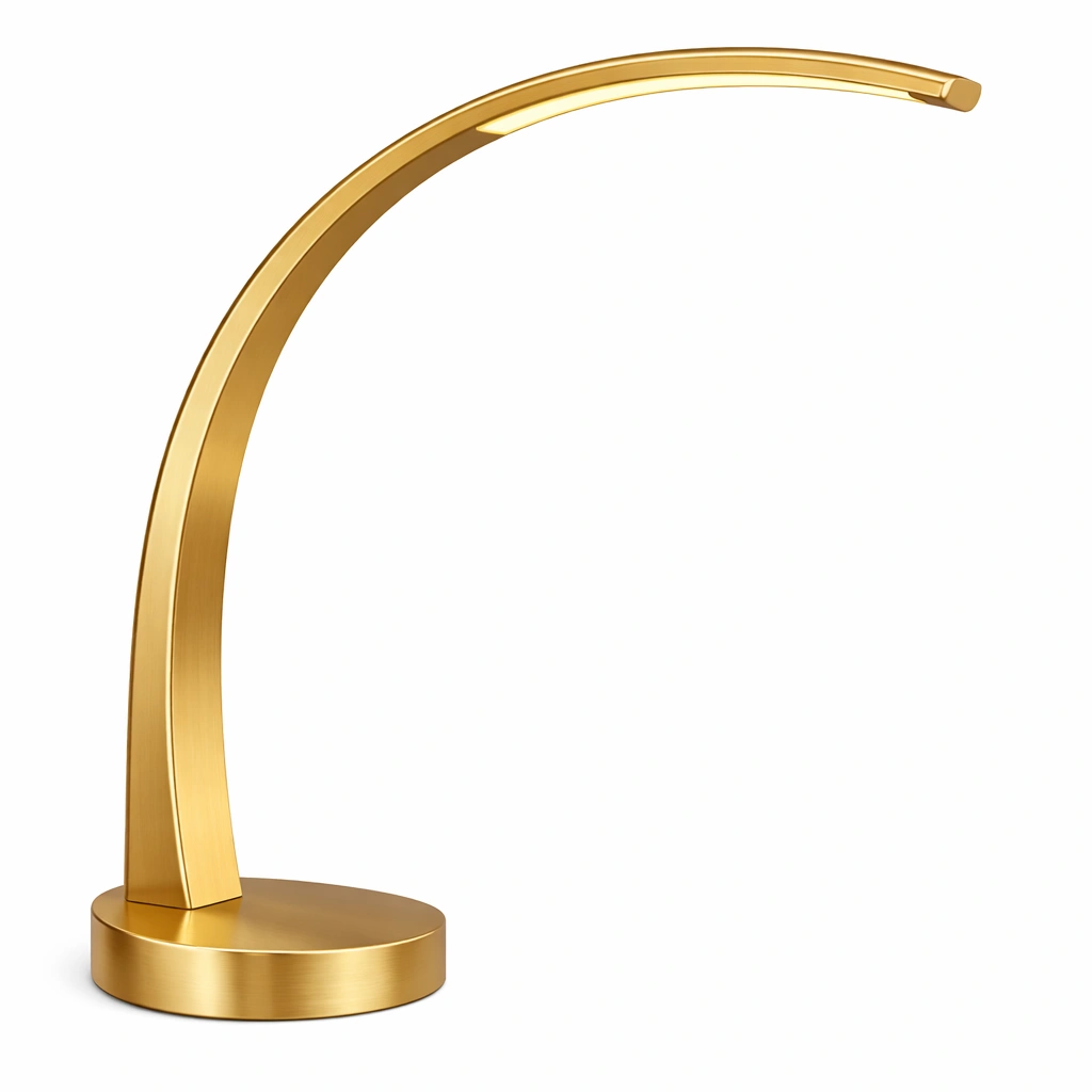 Lampe de bureau design metal dore courbe-Lumvane