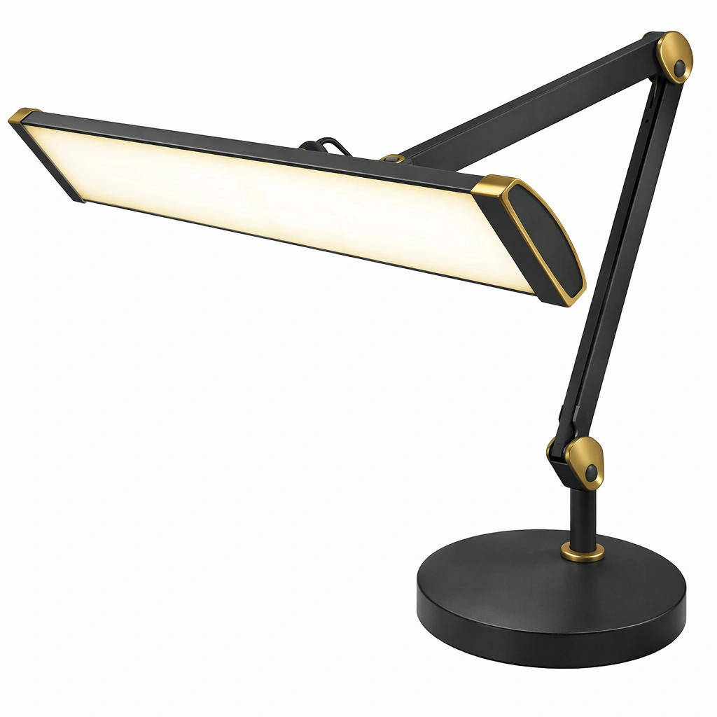 Lampe de bureau articulee noir et dore-Lumvane