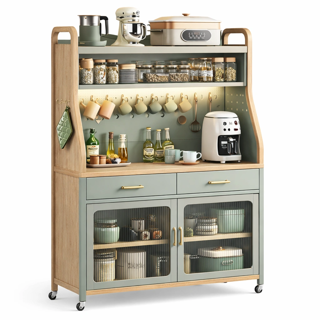 Buffet de Cuisine Multifonction Vert Sauge-Lumvane