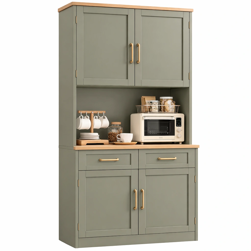Armoire de Cuisine Verte-Lumvane