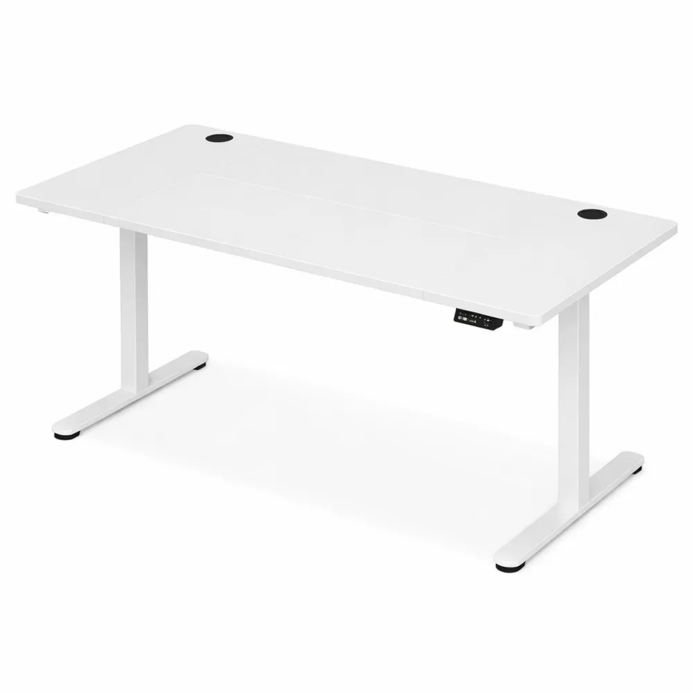 Bureau Électrique Réglable en Hauteur avec Mémoire, 140 cm, Ergonomique pour Bureau et Maison, Blanc