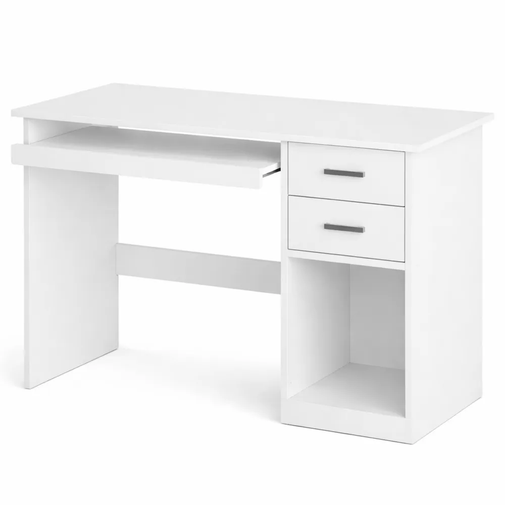 Table de Travail avec Tiroirs et Tablette à Clavier pour Bureau