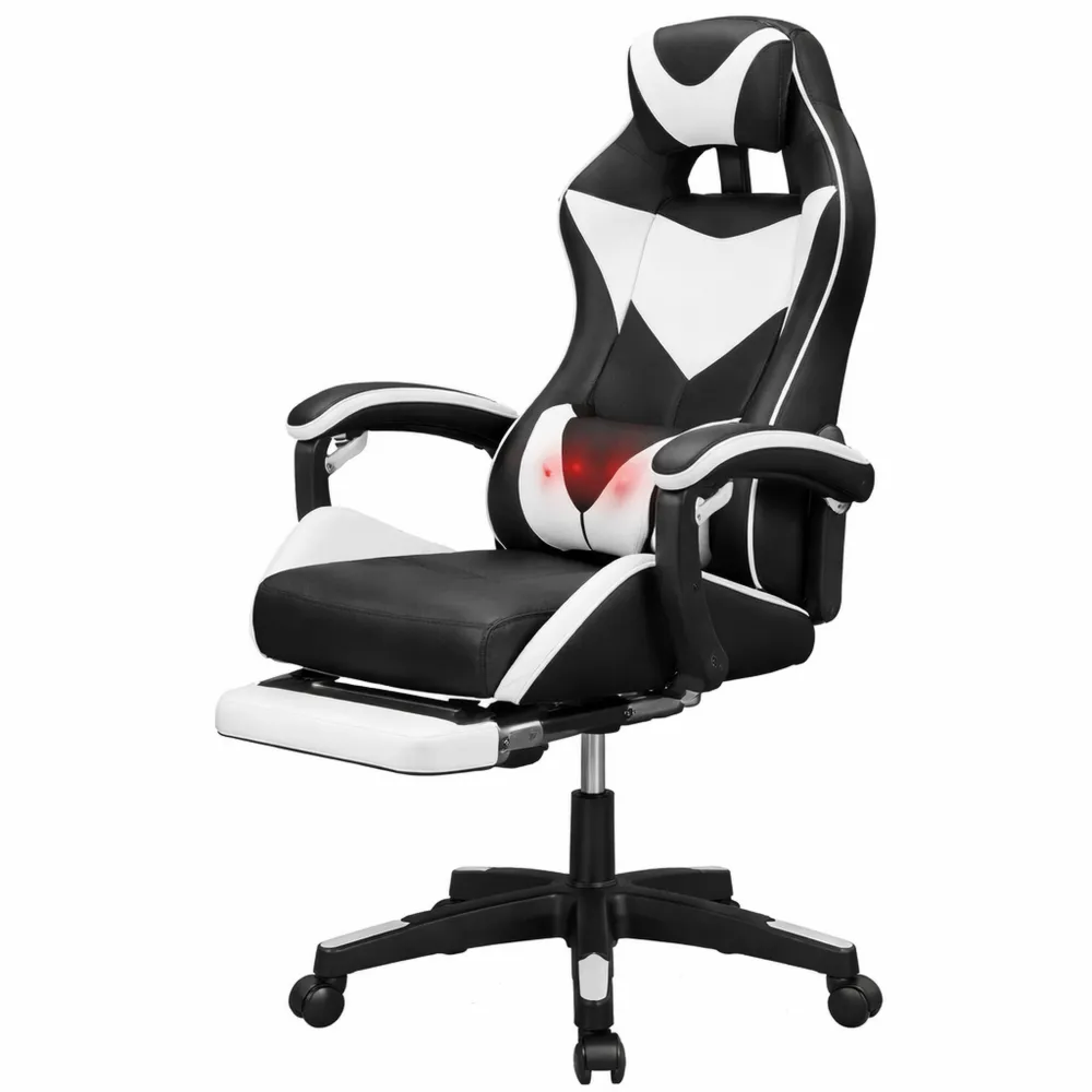 Chaise de Bureau Ergonomique avec Massage et Repose-Pieds