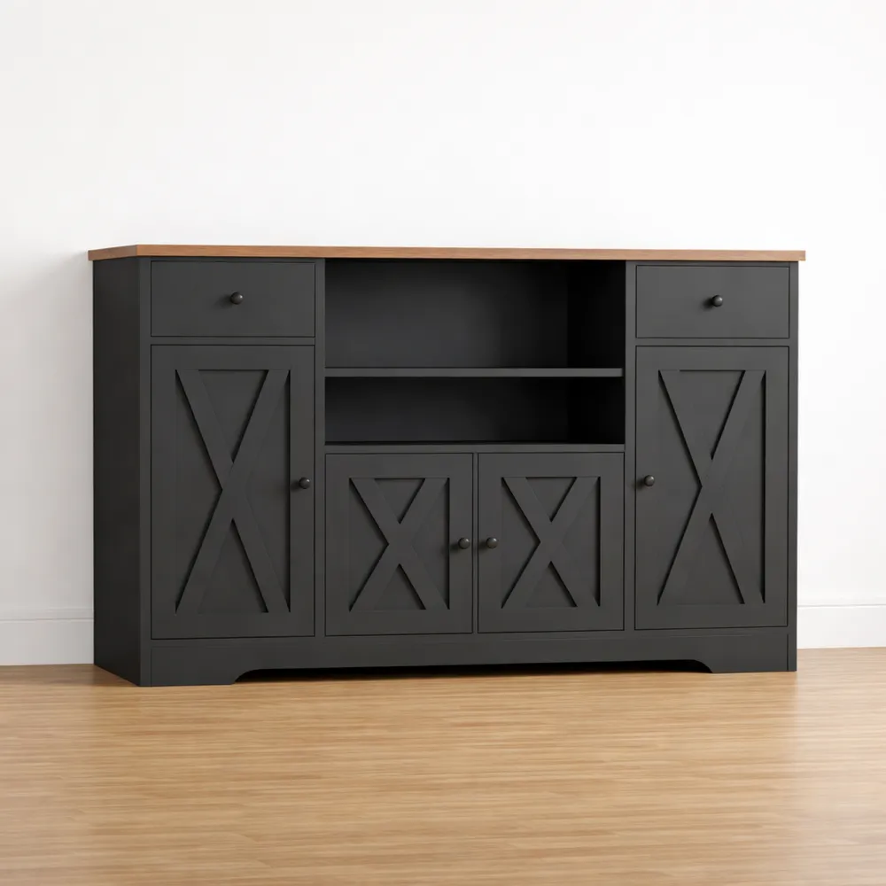 Buffet de Cuisine avec Étagères Réglables et Tiroirs