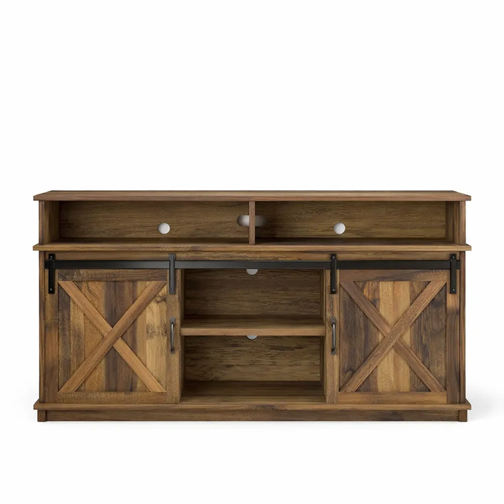 Buffet de Cuisine Industriel avec Portes Coulissantes et Étagère Réglable