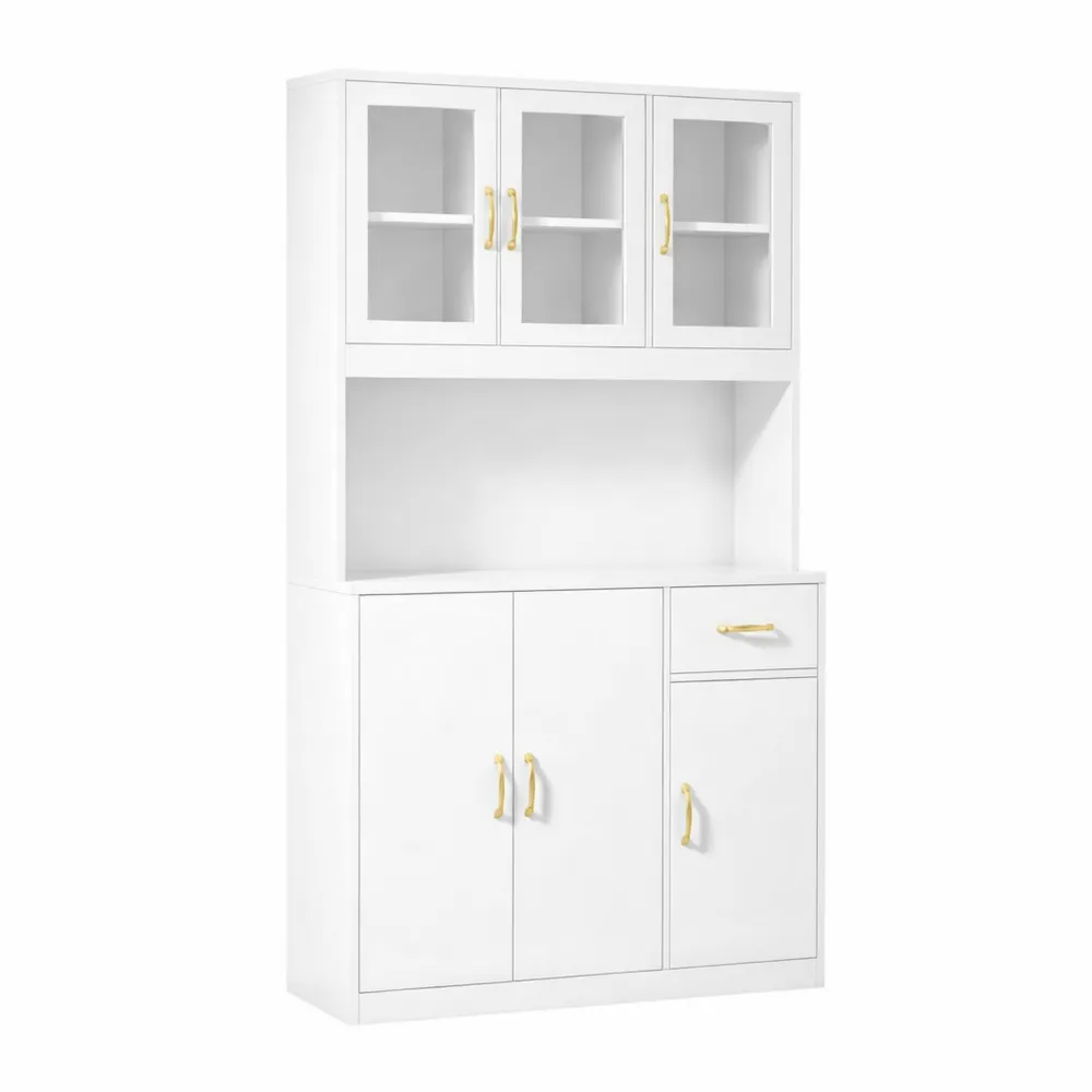 Armoire de Cuisine avec Vitrine et Étagères