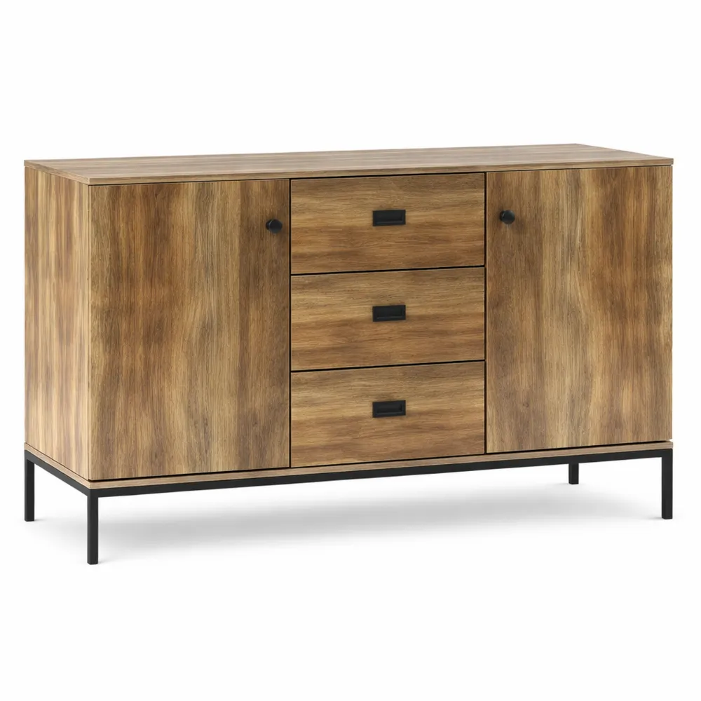 Meuble de Rangement avec Étagère Réglable et Tiroirs pour Cuisine