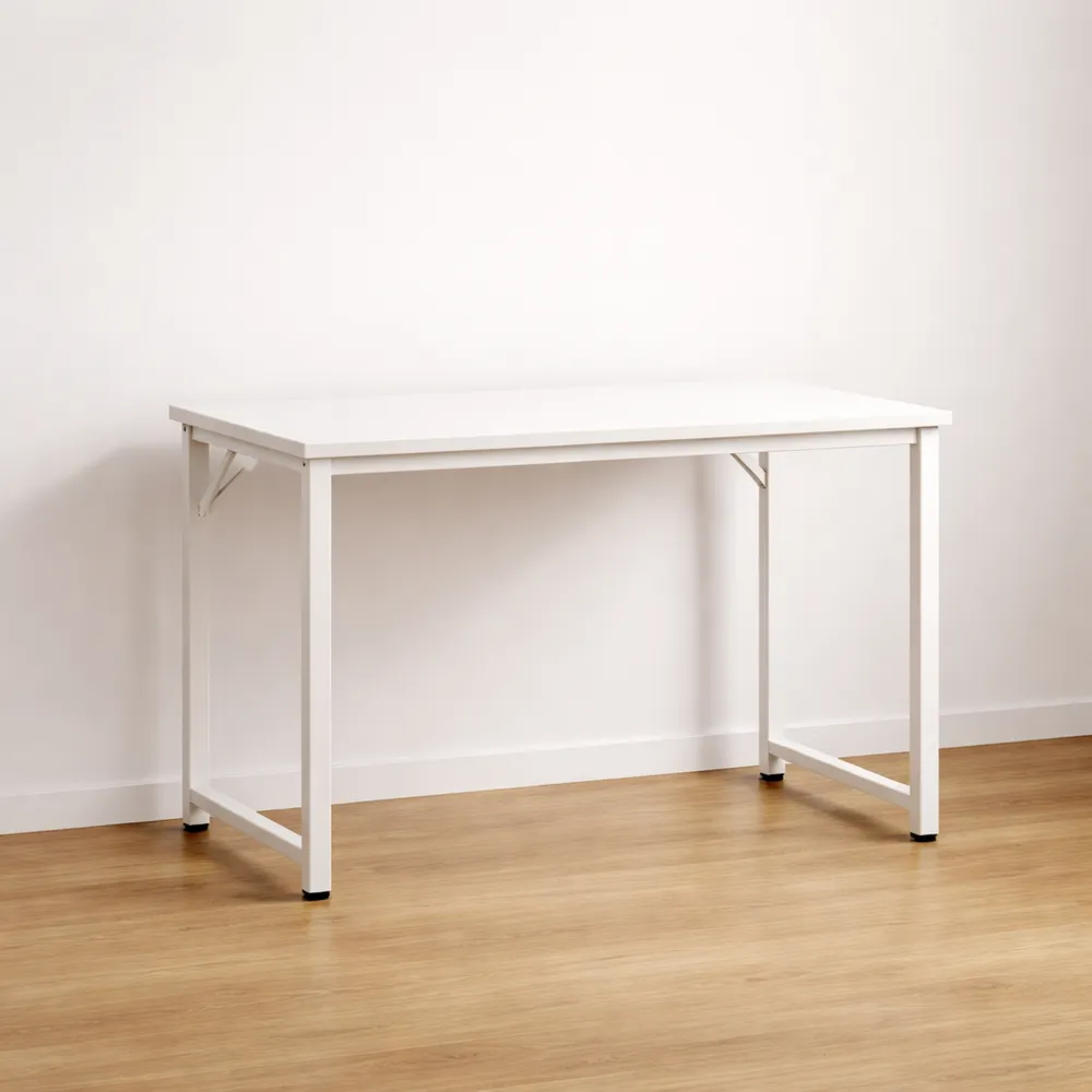 Table de Travail en Bois et Acier pour Ordinateur, 80 x 40 x 75 cm