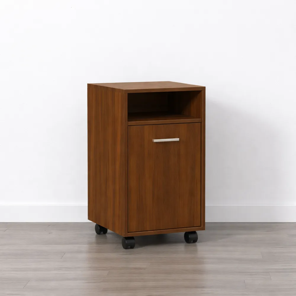 Armoire mobile en chêne marron avec 2 compartiments, 33 x 38 x 60 cm