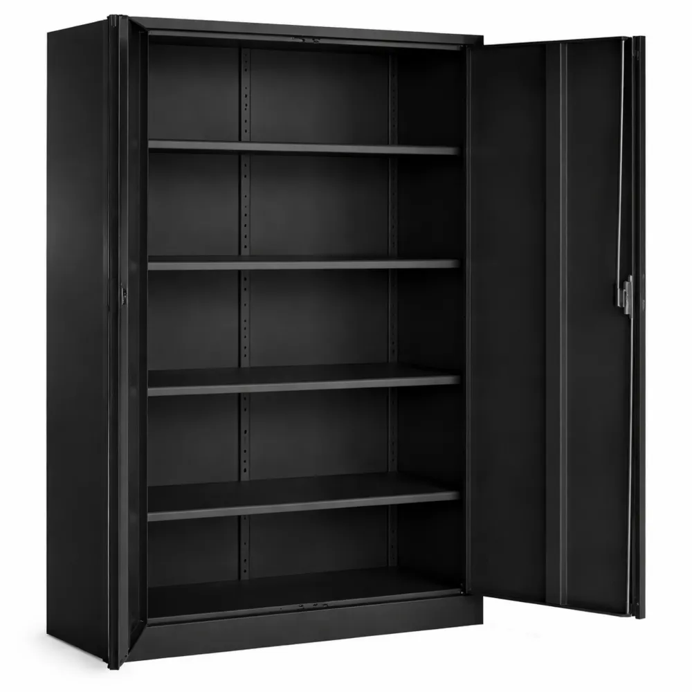 Armoire de rangement métallique avec serrure et étagères réglables