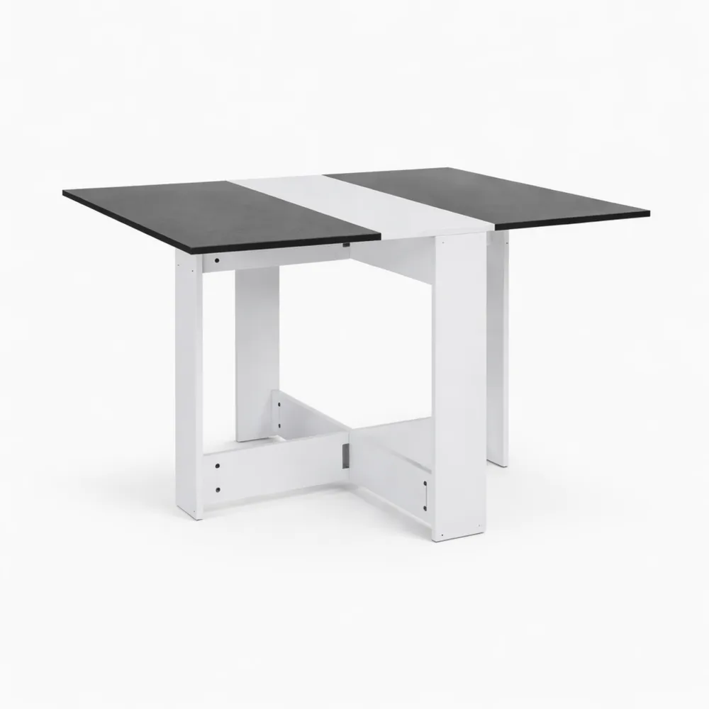 Table à Manger Extensible Moderne, Rectangulaire, pour 2 à 6 Personnes, avec Abattants, Idéale pour Petits Espaces, 103 x 76 x 73,4 cm