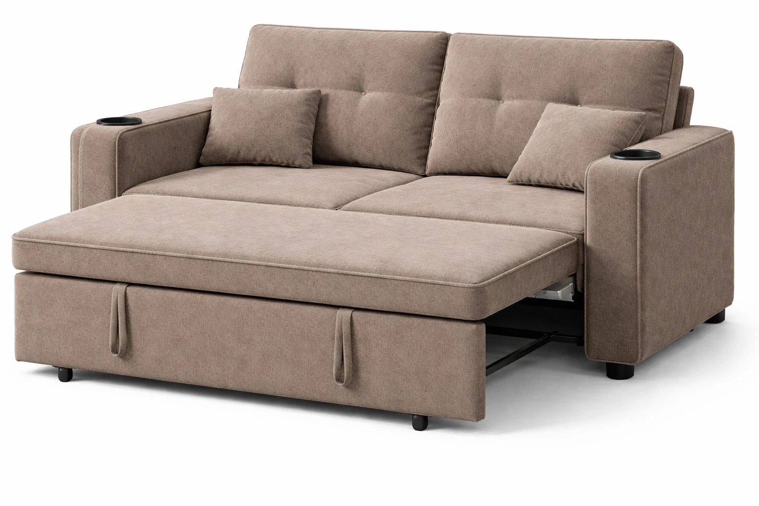 Canapé Convertible avec Rangement Tissu Taupe Style Moderne-Rovviro