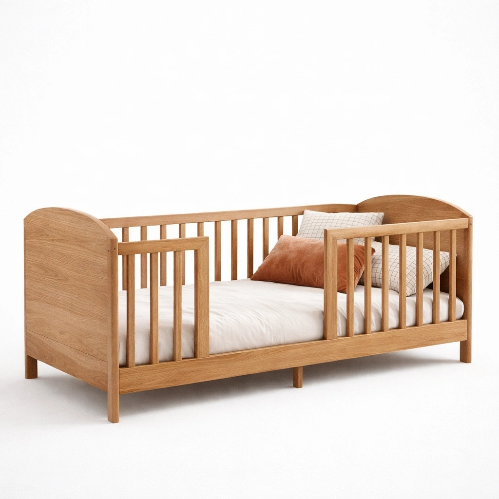 Lit Enfant Bois Clair avec Barrières Latérales-Rovviro