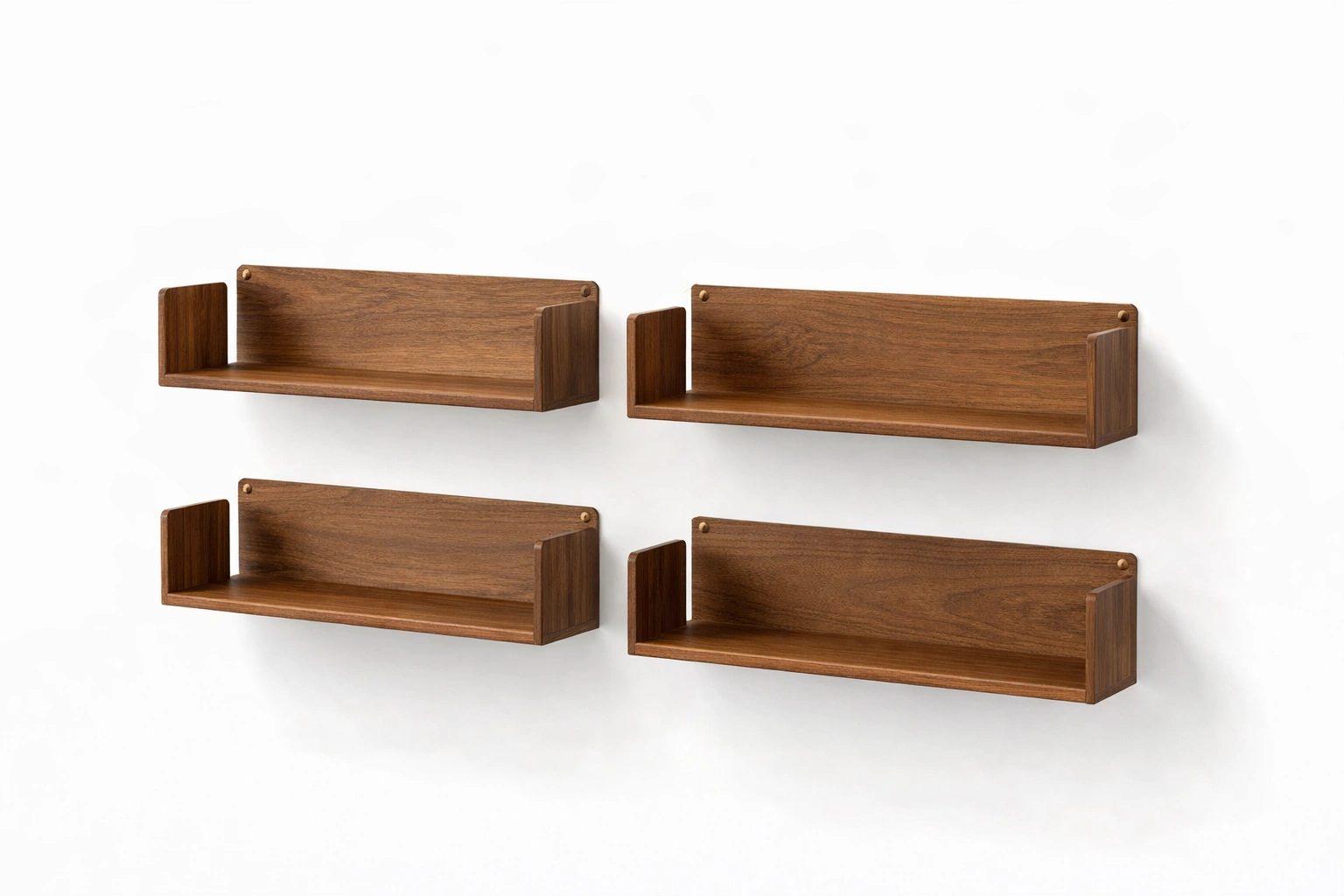 Étagères Murales Bois Ensemble 4 Pièces Rangement Décoration-Norvirox