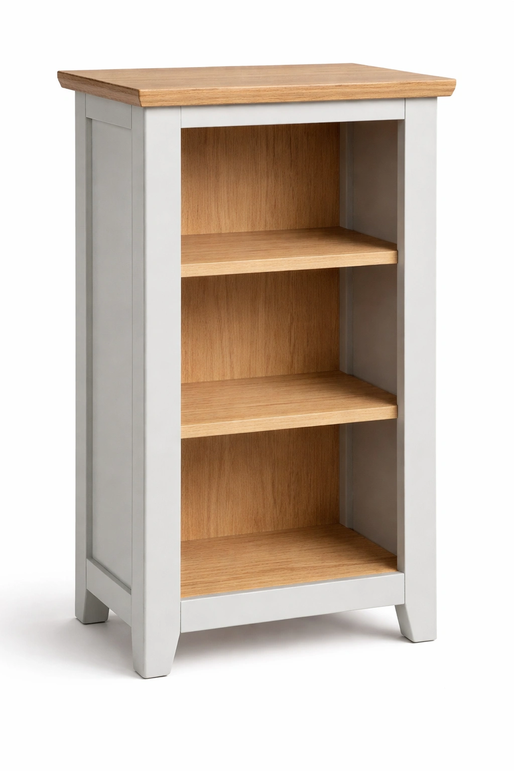 Petit Meuble Étagère Bois Clair 3 Niveaux Rangement Compact-Norvirox