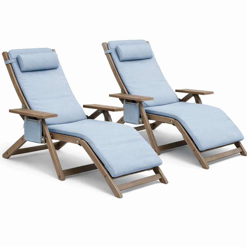 Paire de chaises longues pliables-Norvirox
