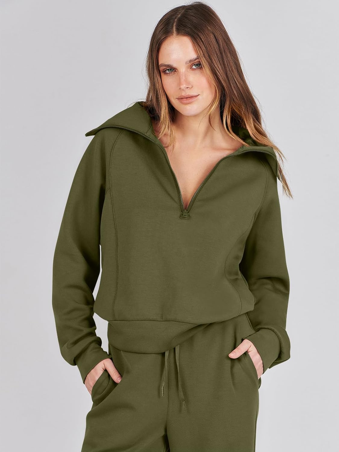 2024 Fall Trendy Outfits Oversized Two Piece Sweatsuit