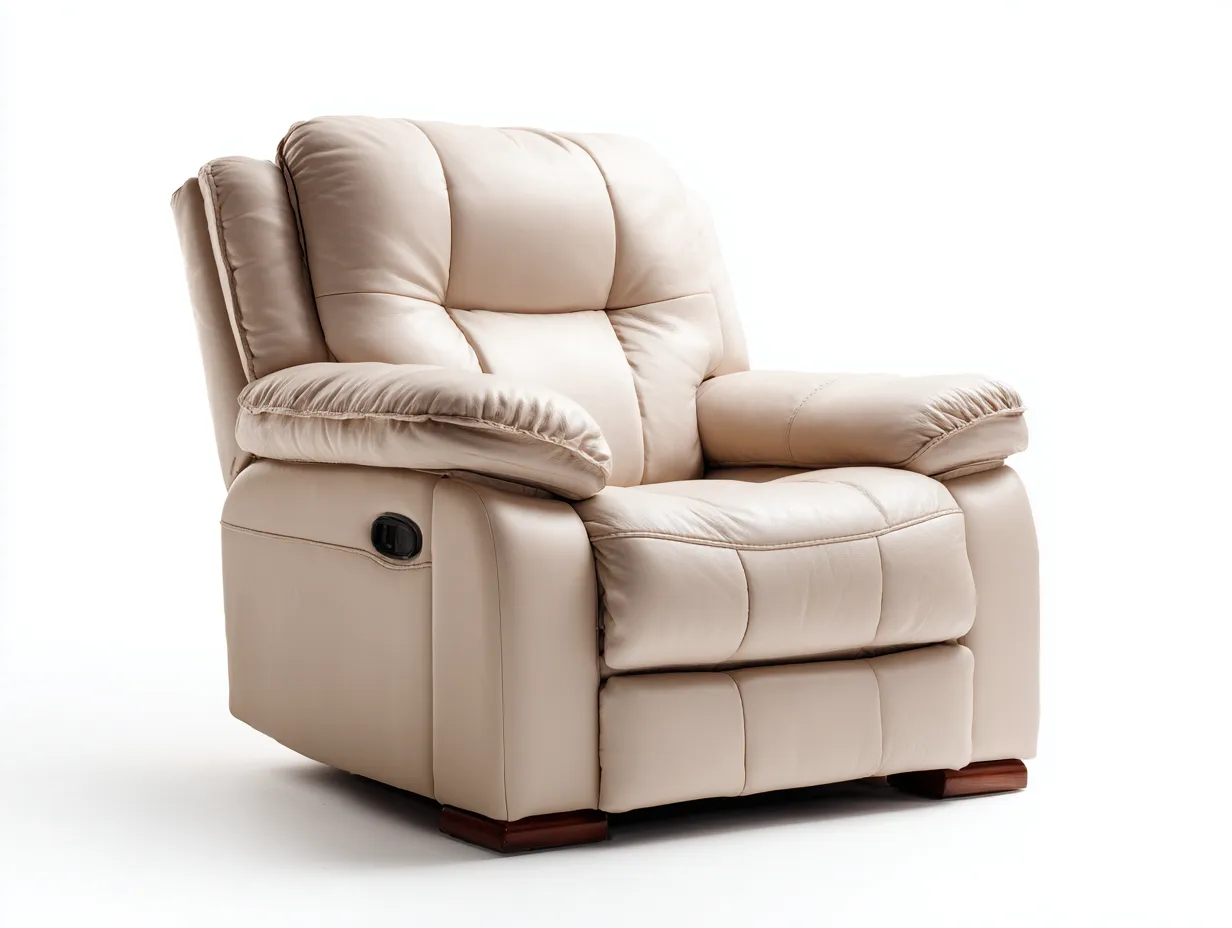 Liegesessel - Kunstleder-Metall-Holz - 103 x 96 x 110 cm - Beige - Modern-Homimyhub