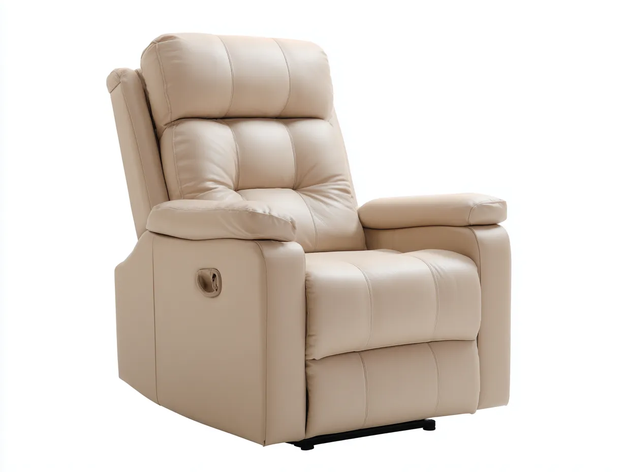 Liegesessel - Kunstleder-Metall - 102 x 95 x 109 cm - Beige - Modern-Homimyhub