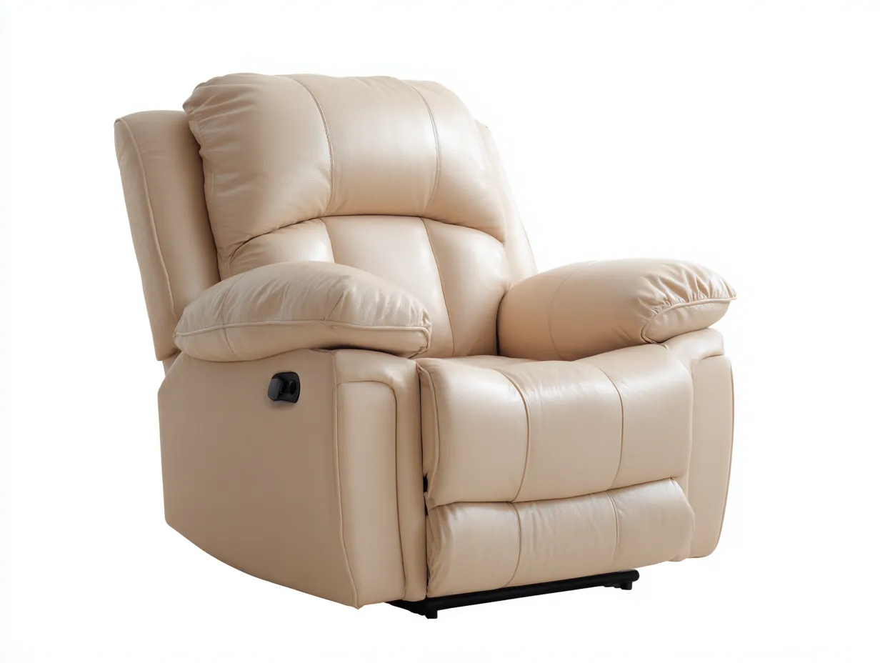 Liegesessel - Kunstleder-Metall - 99 x 93 x 107 cm - Beige - Modern-Homimyhub