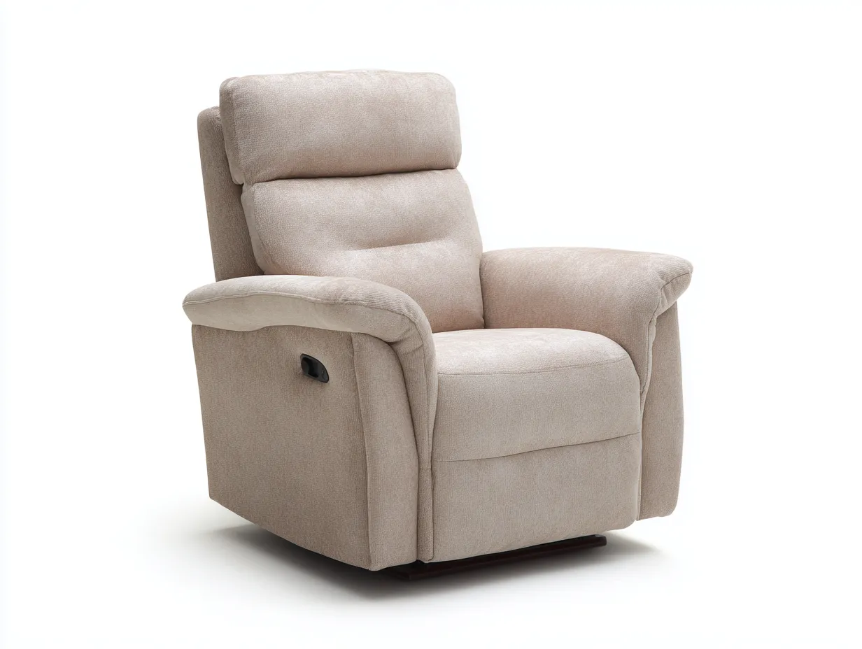 Liegesessel - Stoff-Metall - 96 x 91 x 108 cm - Beige - Modern-Homimyhub