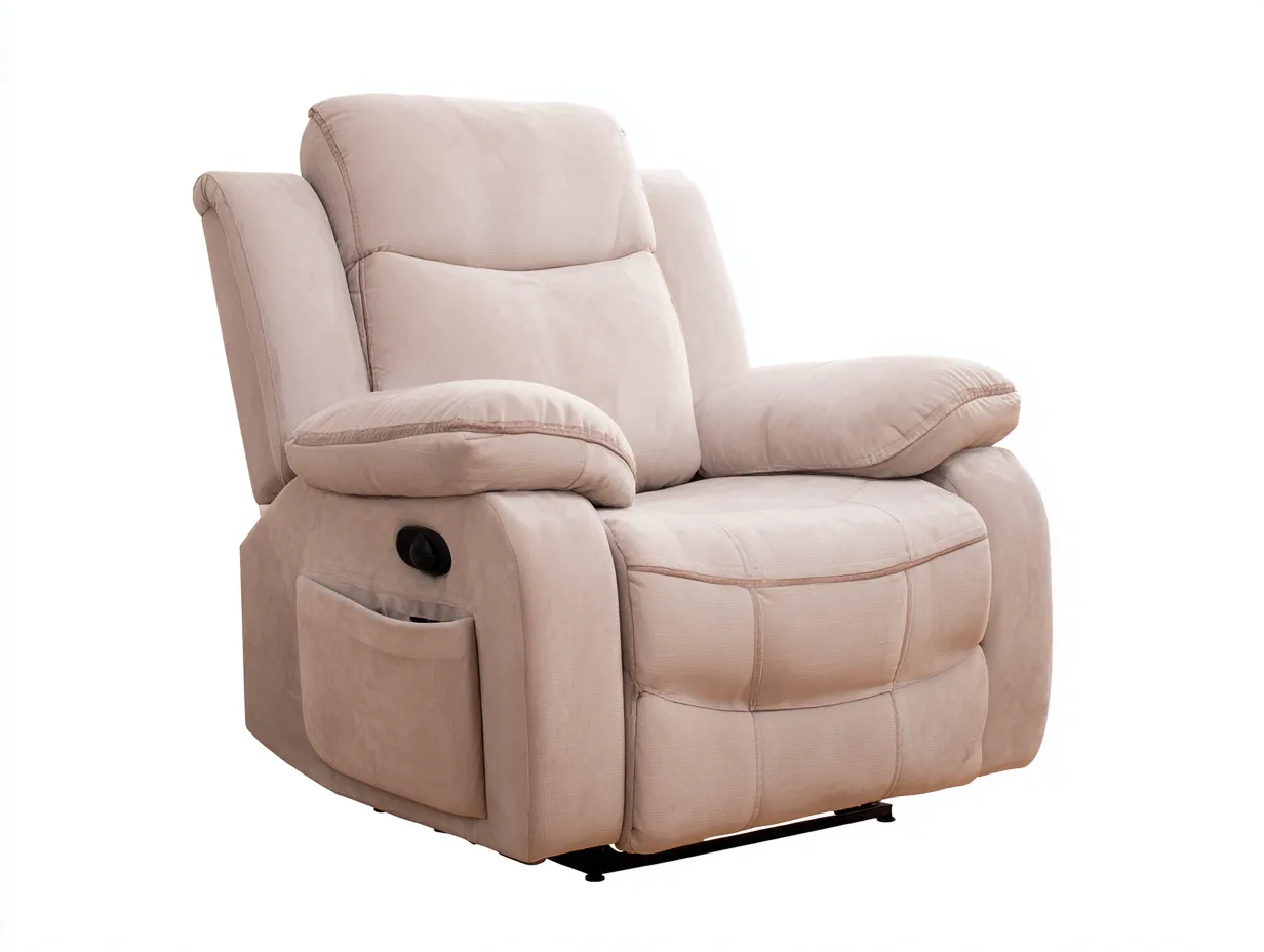 Liegesessel - Stoff-Metall - 94 x 93 x 106 cm - Beige - Modern-Homimyhub