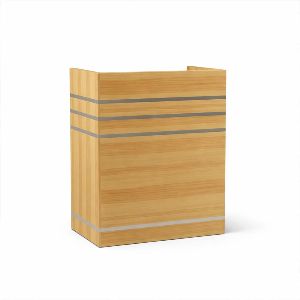 Scrivania moderna da reception con cassetto e ripiani