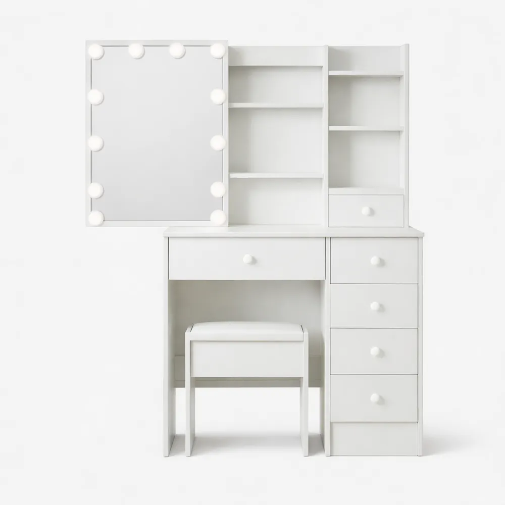 Toeletta da Trucco con Specchio LED Regolabile