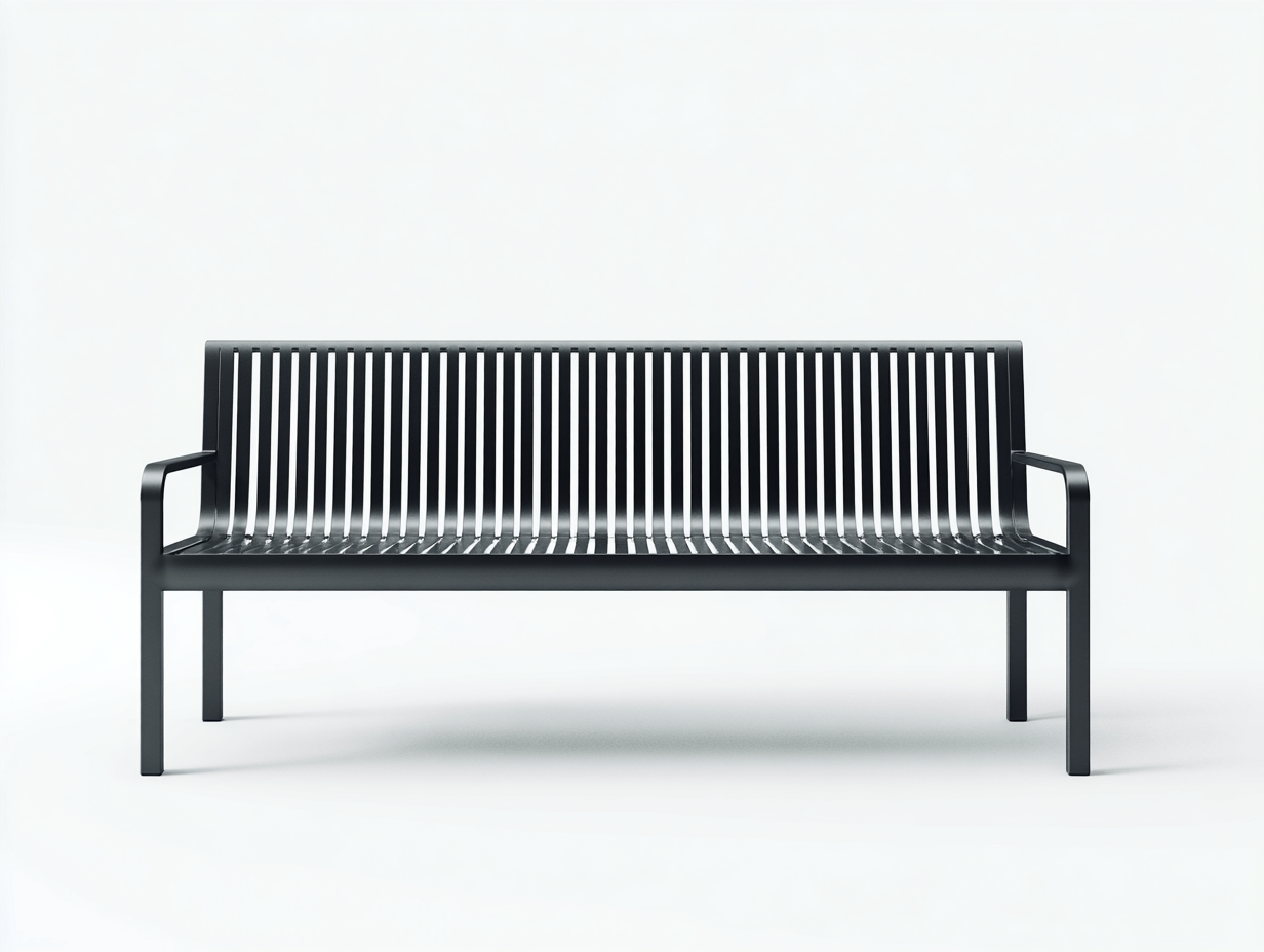 Banc de jardin avec accoudoirs en métal 150x55x80 cm - noir - assise extérieure à lames