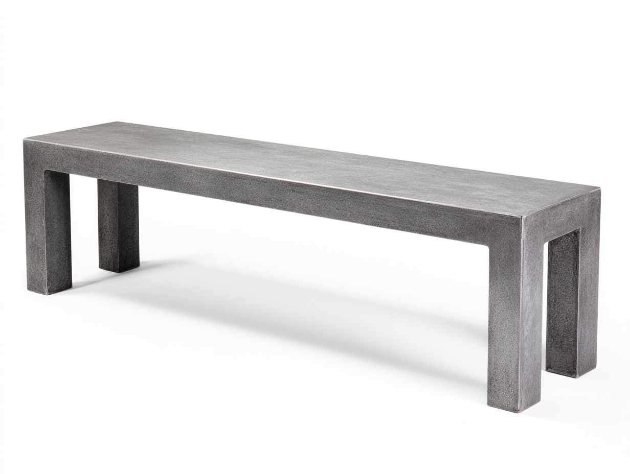 Banc de jardin en béton 160x40x45 cm - gris - assise rectangulaire pour extérieur