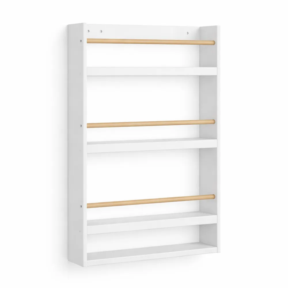 Bibliothèque pour Enfant à 4 Niveaux - Blanc 118 cm