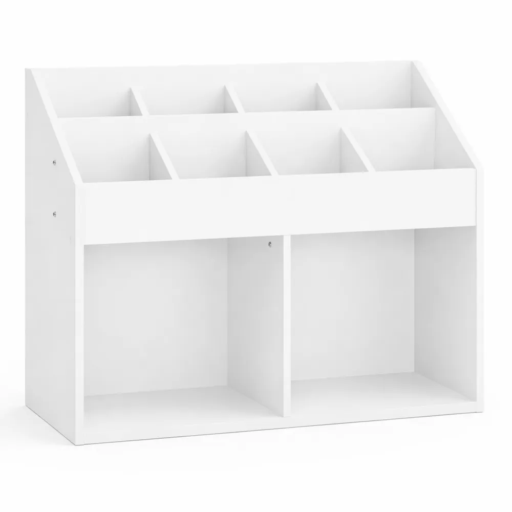 Étagère de Rangement Enfant avec 3 Niveaux et 2 Compartiments Ouverts