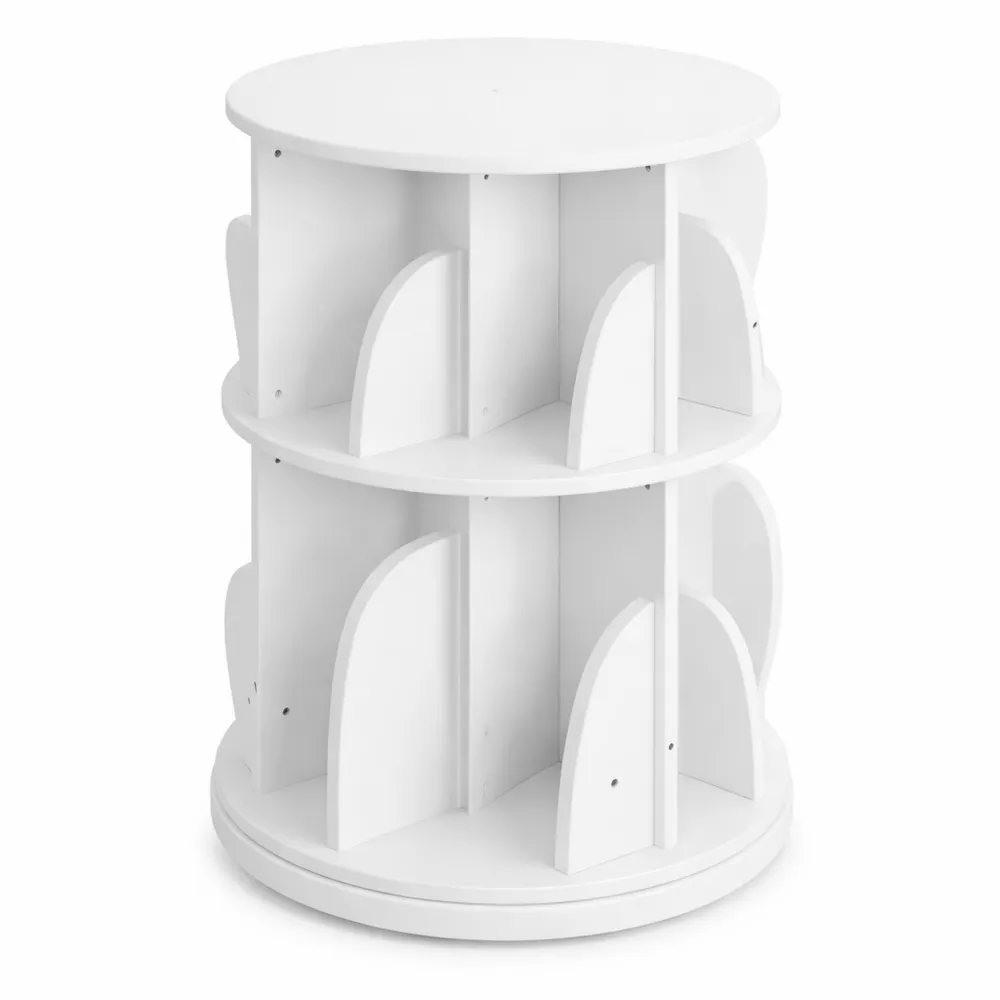 Étagère Pivotante à 3 Niveaux pour Livres et Jouets pour Enfants, Couleur Blanche
