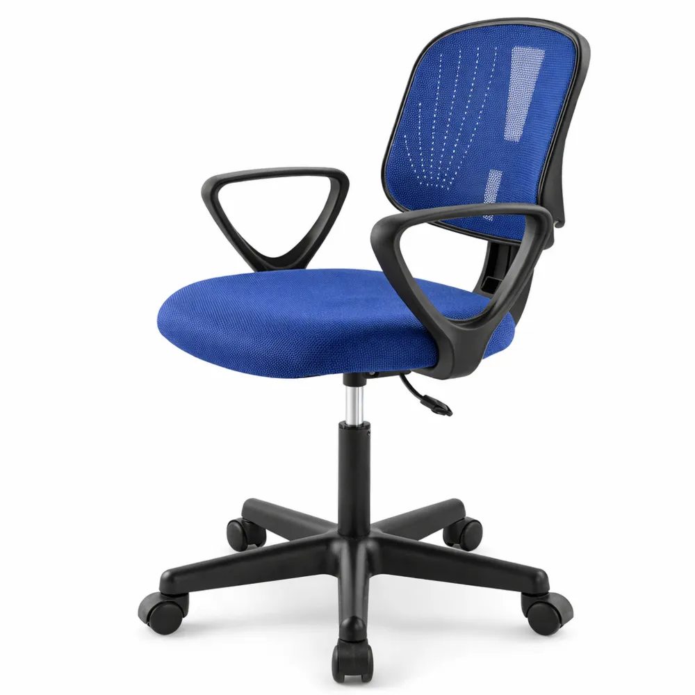 Chaise de Bureau Ergonomique pour Enfants et Adolescents, Dossier Réglable, Maille Respirante, Bleu