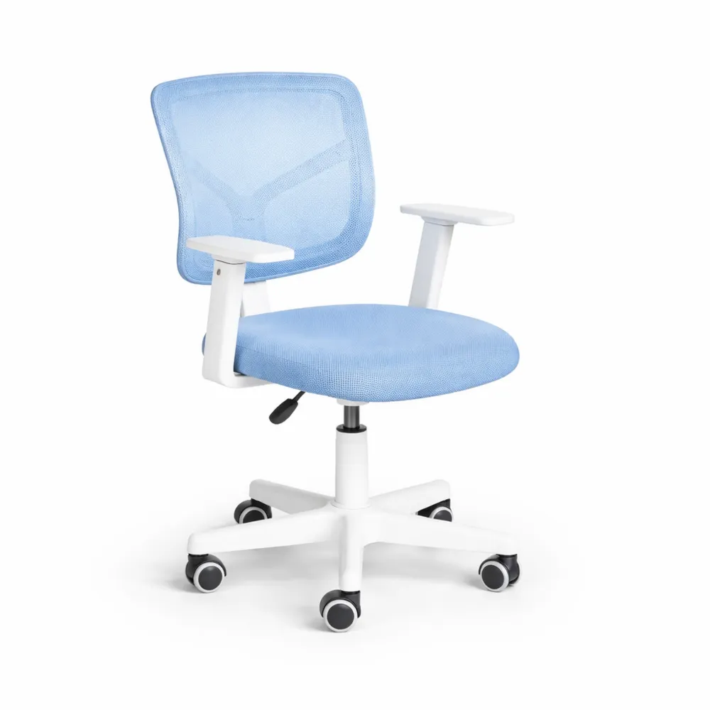 Chaise pivotante réglable pour enfants avec accoudoirs et maille respirante