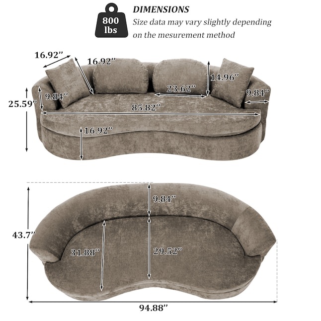 5 Inches Modern Curved Sofa
