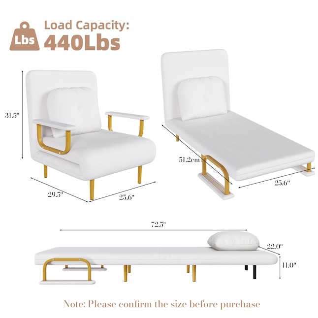 Sofa Bed White Contemporary