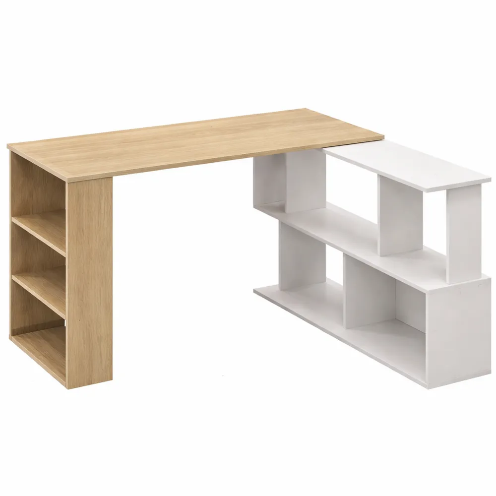 Table de Salle à Manger d'Angle avec Rangement et Étagère à Trois Niveaux