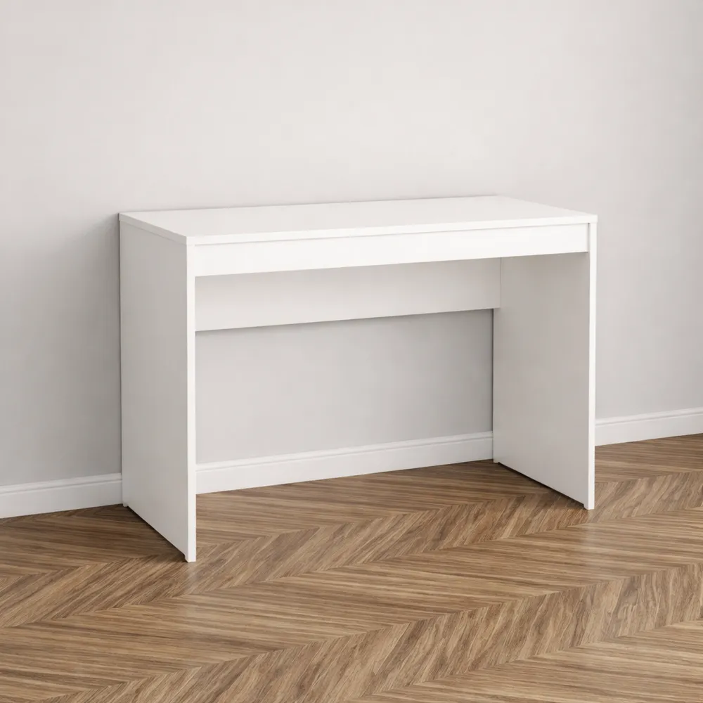 Table d'Écriture Blanc 90x40x72 cm Bois pour Bureau ou Chambre