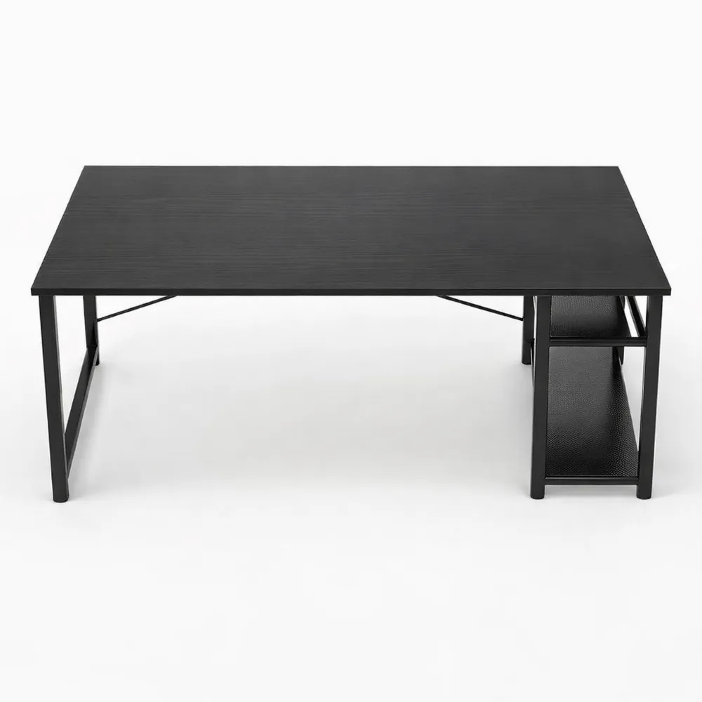 Table de Jeu avec Éclairage LED et Prises, Plan de Travail Informatique Ergonomique