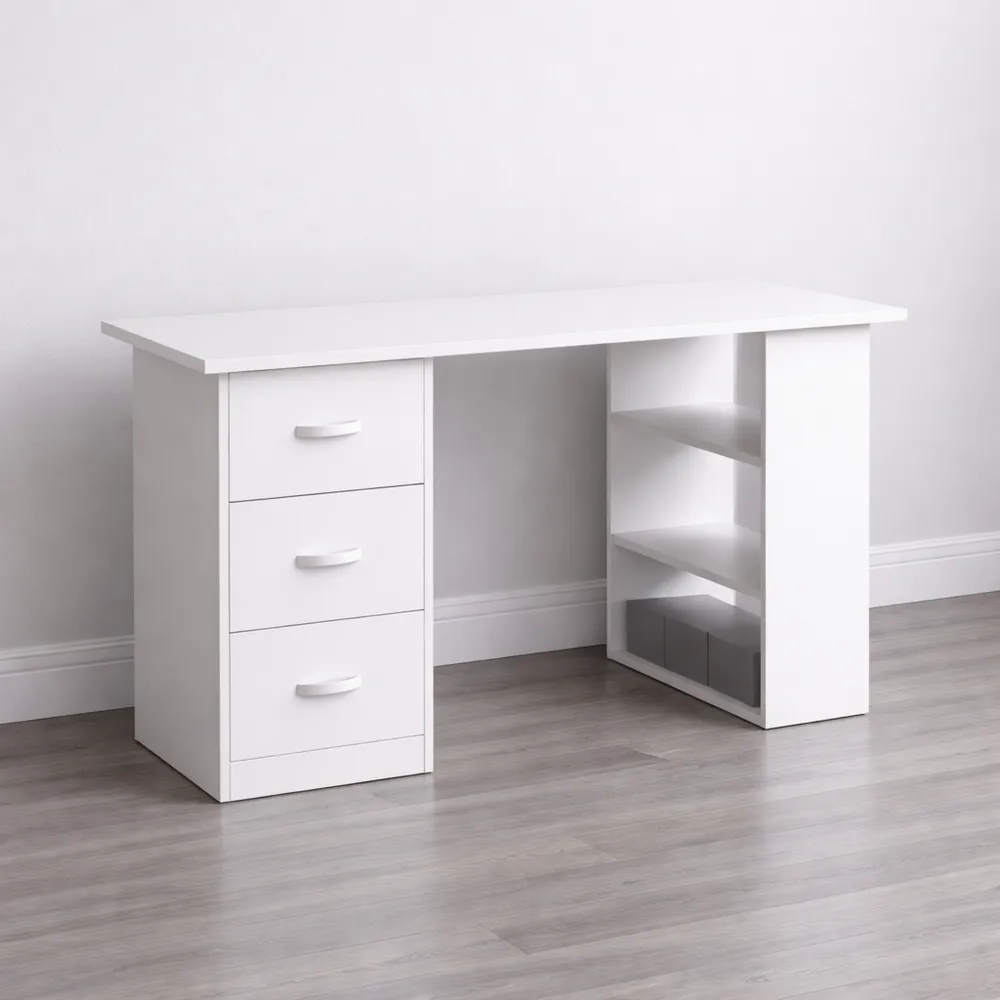 Bureau multifonction avec étagères et tiroirs, table de jeu et poste de travail