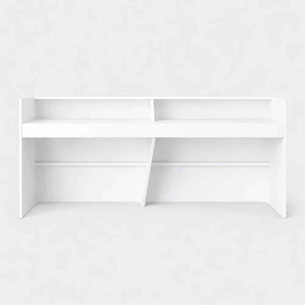 Table de Réception avec Espace de Travail Ample, Élément de Séparation, Blanc