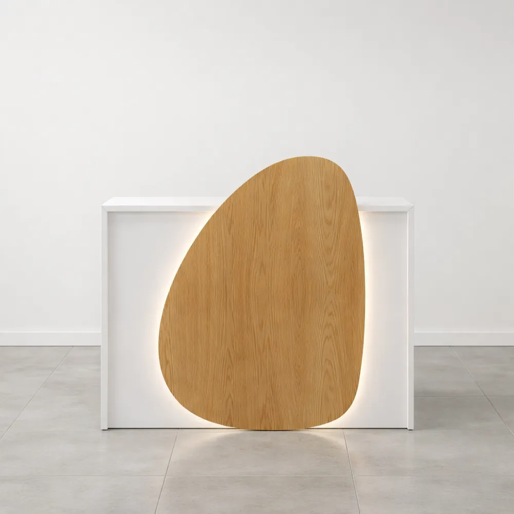 Comptoir d'accueil avec éclairage LED et tiroir sécurisé pour maison et bureau