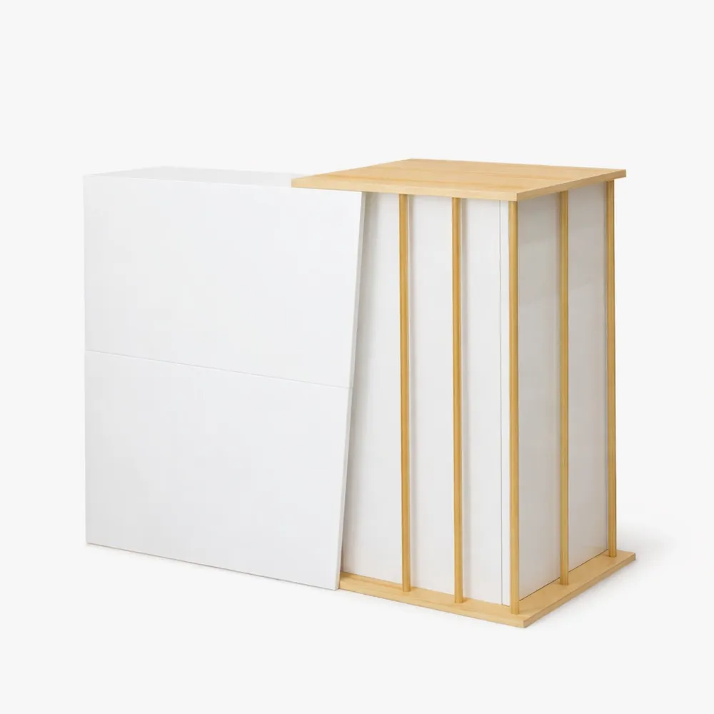 Comptoir d'accueil en bois pour hôtel ou boutique 140 cm