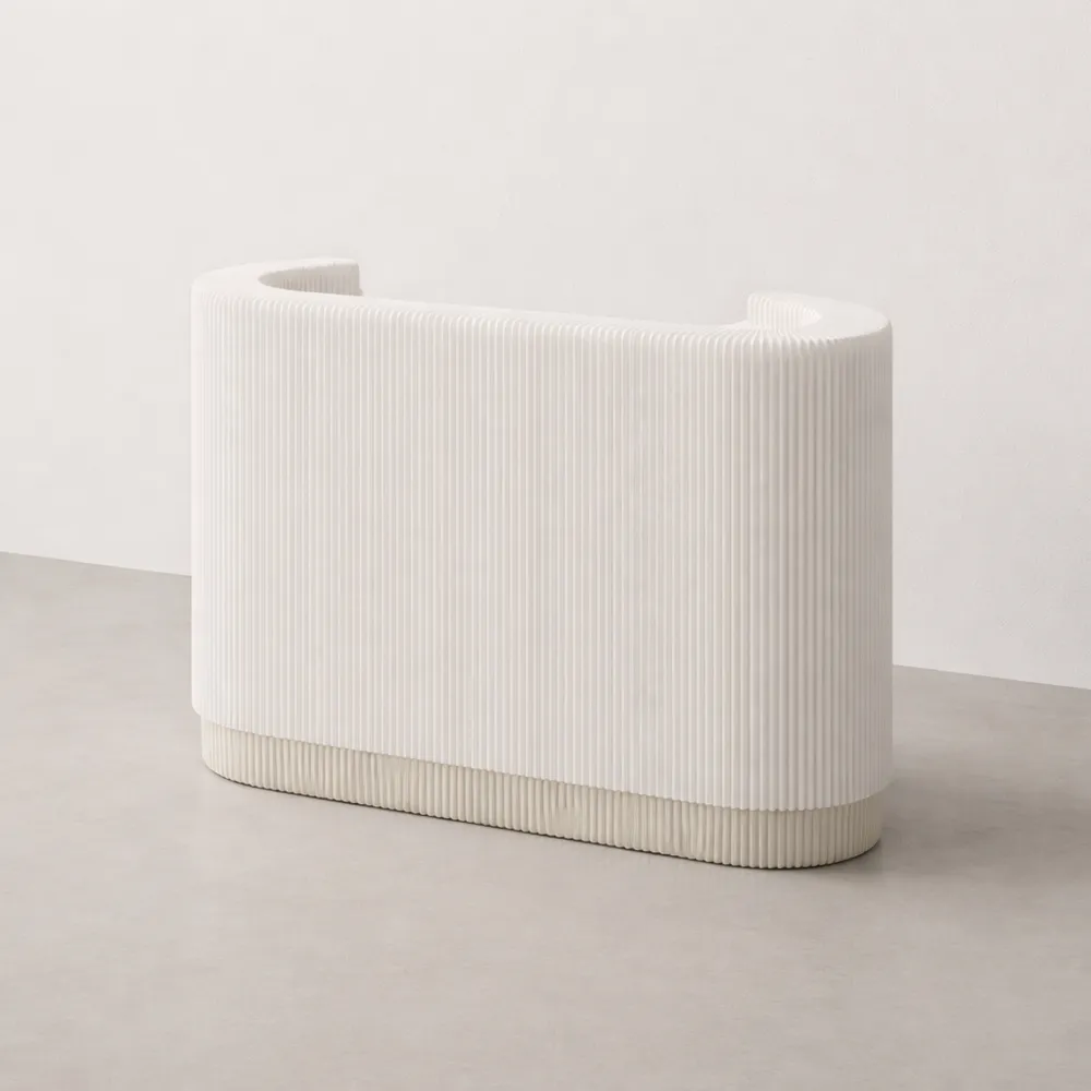 Comptoir de Réception Moderne avec Étagères Mobiles pour Salon ou Bureau