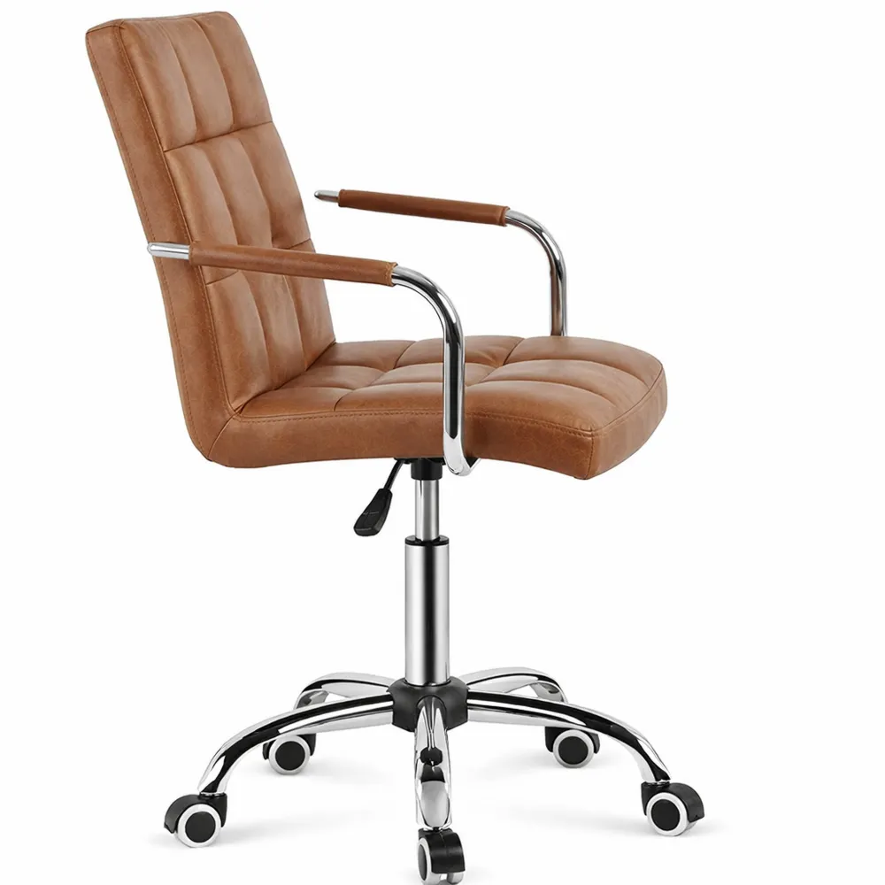 Chaise Ergonomique Réglable avec Support Lombaire et Roulettes Pivotantes