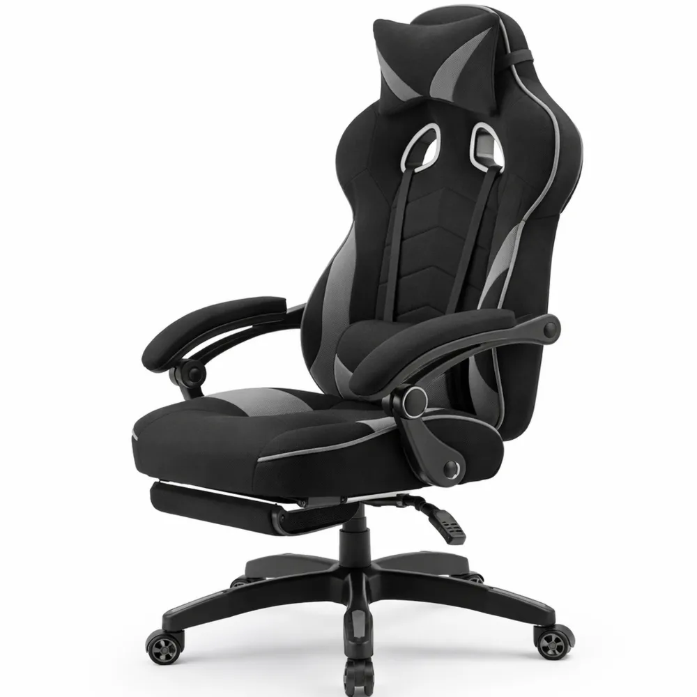 Chaise de Jeu Ergonomique avec Repose-Pieds et Siège Large