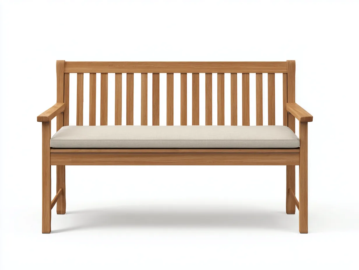 Banco de jardín de madera 150x55x90 cm - color natural - diseño clásico para exterior-Luxeuplab