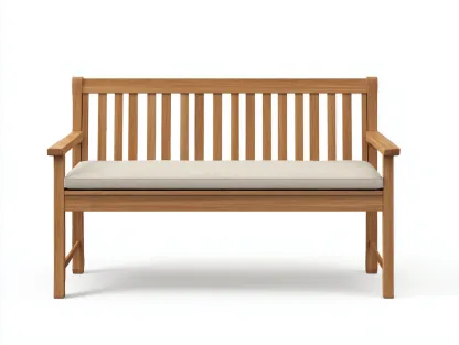 Banco de jardín de madera 150x55x90 cm - color natural - diseño clásico para exterior-Luxeuplab